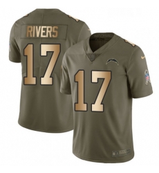Youth Nike Los Angeles Chargers 17 Philip Rivers Limited OliveGold 2017 Salute to Service NFL Jersey