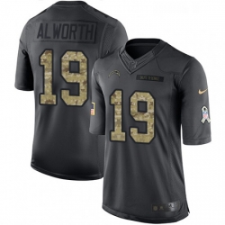 Youth Nike Los Angeles Chargers 19 Lance Alworth Limited Black 2016 Salute to Service NFL Jersey