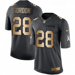 Youth Nike Los Angeles Chargers 28 Melvin Gordon Limited BlackGold Salute to Service NFL Jersey
