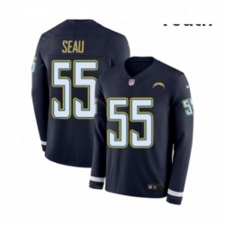 Youth Nike Los Angeles Chargers 55 Junior Seau Limited Navy Blue Therma Long Sleeve NFL Jersey