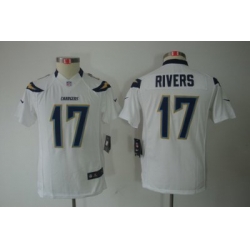 Youth Nike San Diego Charger #17 Rivers White Limited Jerseys