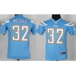 Youth Nike San Diego Chargers 32 Eric Weddle Light Blue NFL Jerseys
