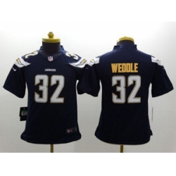 Youth Nike San Diego Chargers #32 Eric Weddle Navy Blue Stitched NFL Limited Jersey
