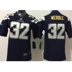 Youth Nike San Diego Chargers 32 Eric Weddle Navy Blue Team Color Stitched NFL New Elite Jersey
