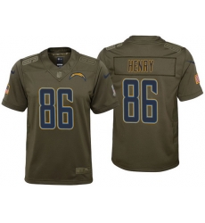 youth chargers hunter henry olive 2017 salute to service jersey