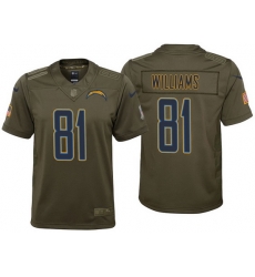 youth chargers mike williams olive 2017 salute to service jersey