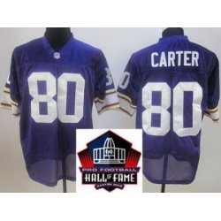 2012 Hall of Fame Minnesota Vikings 80 Cris Carter Purple Throwback Jerseys