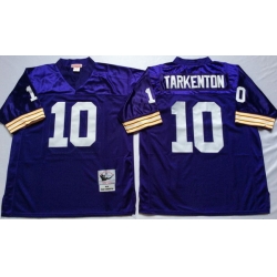 Men Minnesota Vikings 10 Fran Tarkenton Purple M&N Throwback Jersey