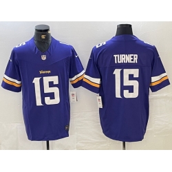 Men Minnesota Vikings 15 Dallas Turner Blue 2024 Draft Vapor Untouchable Limited Stitched Jersey