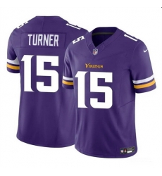 Men Minnesota Vikings 15 Dallas Turner Purple 2024 Draft F U S E  Vapor Untouchable Limited Stitched Jersey