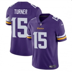 Men Minnesota Vikings 15 Dallas Turner Purple 2024 Draft Vapor Untouchable Limited Stitched Jersey