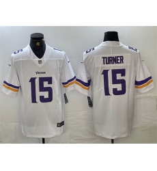 Men Minnesota Vikings 15 Dallas Turner White 2024 Draft Vapor Untouchable Limited Stitched Jersey