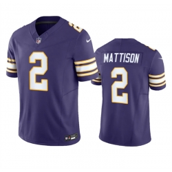 Men Minnesota Vikings 2 Alexander Mattison Purple 2023 F U S E  Vapor Untouchable Limited Stitched Jersey