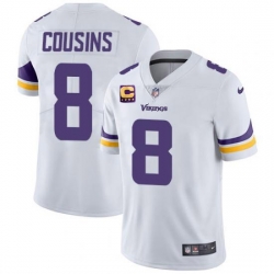 Men Minnesota Vikings 2022 #8 Kirk Cousins White With 4-Star C Patch Vapor Untouchable Limited Stitched NFL Jersey