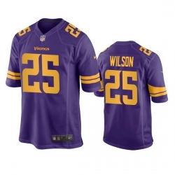Men Minnesota Vikings 25 Albert Wilson Purple Color Rush Stitched Jersey