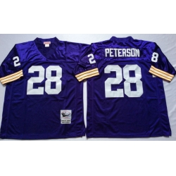 Men Minnesota Vikings 28 Adrian Peterson Purple M&N Throwback Jersey
