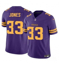 Men Minnesota Vikings 33 Aaron Jones Purple F U S E  Color Rush Vapor Untouchable Limited Stitched Jersey