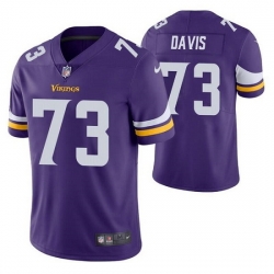 Men Minnesota Vikings 73 Jesse Davis Purple Vapor Untouchable Stitched Jersey