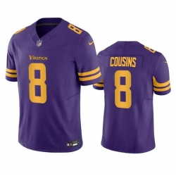 Men Minnesota Vikings 8 Kirk Cousins Purple 2023 F.U.S.E. Color Rush Stitched Jersey