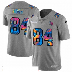 Men Minnesota Vikings 84 Randy Moss Men Nike Multi Color 2020 NFL Crucial Catch NFL Jersey Greyheather