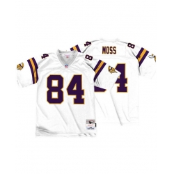 Men Minnesota Vikings 84 Randy Moss Throwback Stitched White NFL Jersey