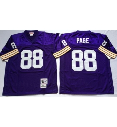 Men Minnesota Vikings 88 Alan Page Purple M&N Throwback Jersey