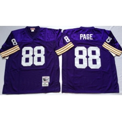Men Minnesota Vikings 88 Alan Page Purple M&N Throwback Jersey