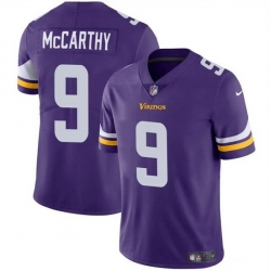Men Minnesota Vikings 9 J J  McCarthy Purple 2024 Draft Vapor Untouchable Limited Stitched Jersey