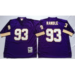 Men Minnesota Vikings 93 John Randle Purple M&N Throwback Jersey
