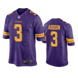Men Minnesota Vikings Jordan Addison #3 purple color rush Stitched NFL Jerseys