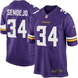 Men Nike Minnesota Vikings #34 Andrew Sendejo Purple Game NFL Jersey