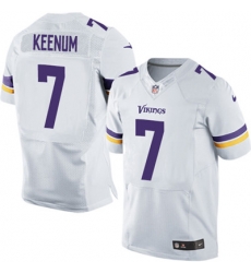 Men Nike Vikings #7 Case Keenum White Stitched NFL Elite Jersey