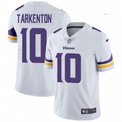Mens Nike Minnesota Vikings 10 Fran Tarkenton White Vapor Untouchable Limited Player NFL Jersey