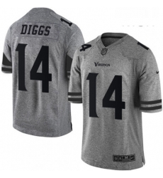 Mens Nike Minnesota Vikings 14 Stefon Diggs Limited Gray Gridiron NFL Jersey