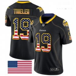 Mens Nike Minnesota Vikings 19 Adam Thielen Limited Black Rush USA Flag NFL Jersey