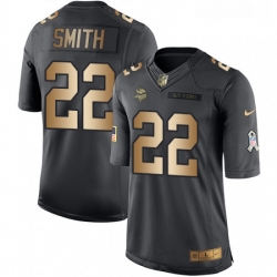 Mens Nike Minnesota Vikings 22 Harrison Smith Limited BlackGold Salute to Service NFL Jersey