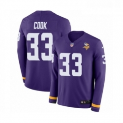 Mens Nike Minnesota Vikings 33 Dalvin Cook Limited Purple Therma Long Sleeve NFL Jersey