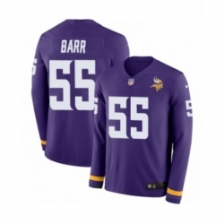 Mens Nike Minnesota Vikings 55 Anthony Barr Limited Purple Therma Long Sleeve NFL Jersey
