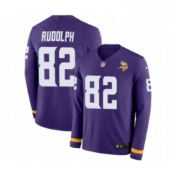 Mens Nike Minnesota Vikings 82 Kyle Rudolph Limited Purple Therma Long Sleeve NFL Jersey
