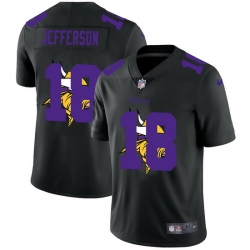 Minnesota Vikings 18 Justin Jefferson Men Nike Team Logo Dual Overlap Limited NFL Jersey Black