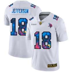 Minnesota Vikings 18 Justin Jefferson Men White Nike Multi Color 2020 NFL Crucial Catch Limited NFL Jersey