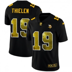Minnesota Vikings 19 Adam Thielen Men Black Nike Golden Sequin Vapor Limited NFL Jersey