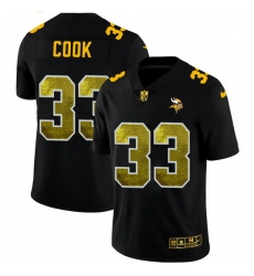 Minnesota Vikings 33 Dalvin Cook Men Black Nike Golden Sequin Vapor Limited NFL Jersey