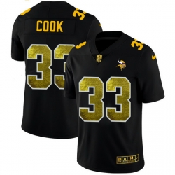 Minnesota Vikings 33 Dalvin Cook Men Black Nike Golden Sequin Vapor Limited NFL Jersey