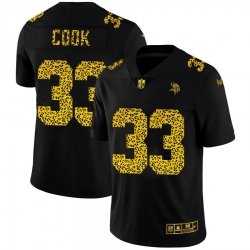 Minnesota Vikings 33 Dalvin Cook Men Nike Leopard Print Fashion Vapor Limited NFL Jersey Black