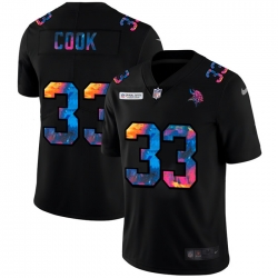 Minnesota Vikings 33 Dalvin Cook Men Nike Multi Color Black 2020 NFL Crucial Catch Vapor Untouchable Limited Jersey