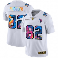 Minnesota Vikings 82 Kyle Rudolph Men White Nike Multi Color 2020 NFL Crucial Catch Limited NFL Jersey