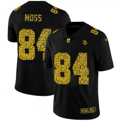 Minnesota Vikings 84 Randy Moss Men Nike Leopard Print Fashion Vapor Limited NFL Jersey Black