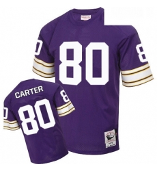 Mitchell And Ness Minnesota Vikings 80 Cris Carter Purple Team Color Authentic Throwback NFL Jersey