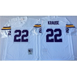 Mitchell&Ness Vikings 22 Paul Krause White Throwback Stitched NFL Jersey